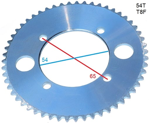 Rozeta 54T řetěz T8F pro volnoběžku