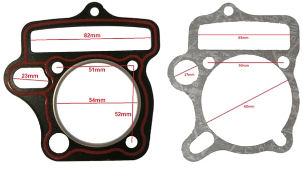 Sada těsnění pod válec 110cc, 125cc píst 54 mm typ2 - sada