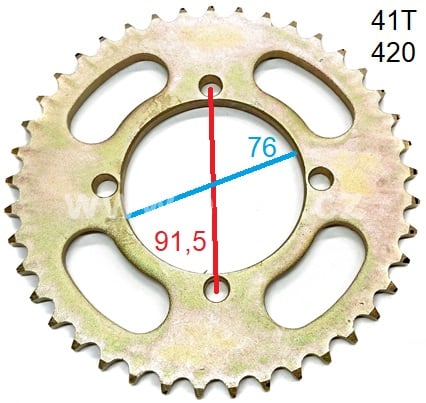 Rozeta 41 zubů pro řetěz 420 typ3