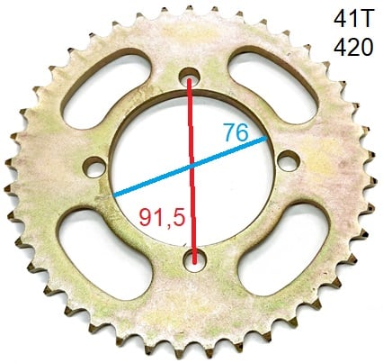 Rozeta 41 zubů pro řetěz 420 typ3