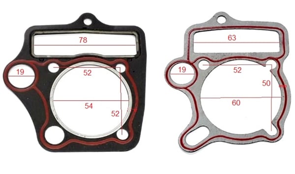 Sada těsnění pod válec 110cc, 125cc píst 54